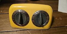 AMCO Two Timer Twin Dual Vintage Retro Yellow Manual Dial Timer Sold as-is picture