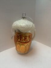 Glass Beer Mug Christmas Ornament - Holiday Lane Macys 4” picture