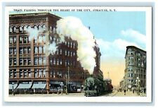 c1910's Train Passing Through The Heart Of City Syracuse New York NY Postcard picture