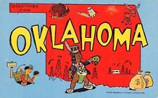 Oklahoma OK Greetings From Larger Not Large Letter 16375N-C.M.34 Linen Postcard picture