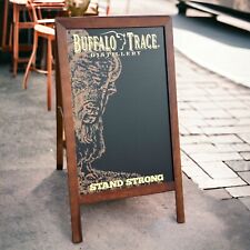 48x22 Double Sided Wood A-Frame Sidewalk Chalkboard Sign - Buffalo Trace Bourbon picture