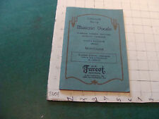 vintage booklet: Catalog MUSIQUE VOCALE in French; 52pgs; early but undated picture