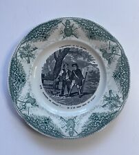 Creil Et Montereau French Faience Talking Plate Haunting Scene Antique Plate 8” picture
