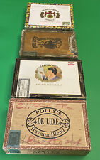 Collectible Cigar Case Lot of 4 Vintage Wooden Variety of Brands and Sizes-Decor picture