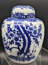Blue and White Cherry Blossom Urn Ginger Jar With Lid 5