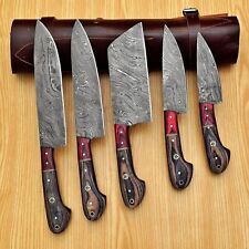 Custom Handmade Damascus Steel Chef Knife Set Kitchen BBQ Knives With Sheath 883 picture