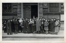 RPPC - Unposted German Postcard. Unknown Group of People in Front of Building picture