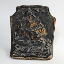 Vintage Antique cast iron ship bookend - galleon, boat picture