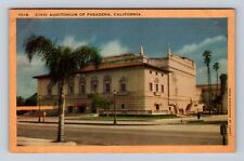 Pasadena CA-California, Civic Auditorium, Antique, Vintage Souvenir Postcard picture
