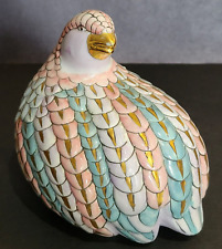 VTG H. F. P. Macau Toyo Ceramic Quail Bird Partridge Pastel & Gold Color Accents picture