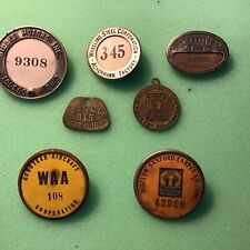 Vintage Lot of Five (5) Different Company Employee ID Badges, Some w/Hallmarks picture