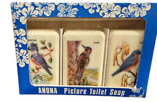 Vintage Anona Birds Picture Toilet Soap Bars By British Legion Industries picture