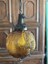 vintage 10” Amber Grapevine  hanging swag lamp picture