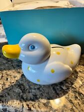 Tiffany & Co RARE Hand Painted White Yellow Polka Dot Duck Coin Bank Italy picture