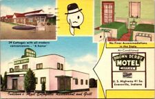Vintage Postcard Brown Derby Motel and Grill Evansville Indiana B1 picture