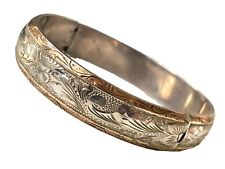 Vintage Sterling Silver & 10K Bracelet By Fleming's Mexico Bangle picture