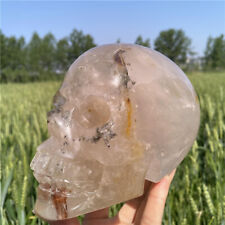5.28LB Natural Clear white Quartz Crystal Hand Carved Skull Healing picture