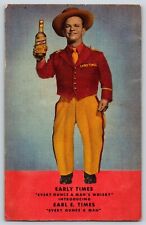 Vintage Postcard Early Times Whiskey Advert w Little Person Midget picture