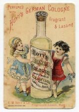 Webster MA HOYT'S German Cologne Big Bottle Children VICTORIAN Trade Card 1880's picture