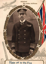 British Royal Navy Admiral Jellicoe RPPC c1914 WWI Postcard w/ Aircraft Plane picture