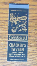 NIAGARA FALLS, NEW YORK MATCHBOOK COVER: CRACKER'S TAVERN 1950s MATCHCOVER -C picture