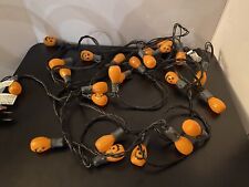 Vintage Pumpkin Light Strand  25 Blow Mold Jack O Lanterns 🔥🔥🔥 picture