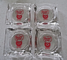 Vintage Burger Chef Restaurant Clear Glass Ashtray Silkscreen Logo LOT OF 4 picture
