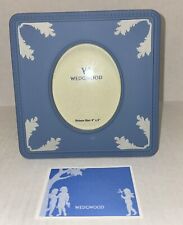 NWT VTG Wedgwood Jasperware Picture Frame Pale Blue /Square With Oval Center UK picture