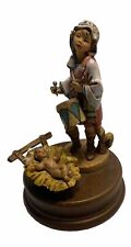 Vintage 1990 Fontanini Little Drummer Boy Musical Figurine With Baby Jesus picture
