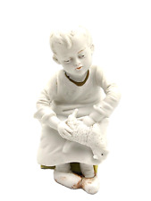 Antique German Bisque Figurine Child w/Lamb Carl Schneider Dep Mark 9542 Karl picture