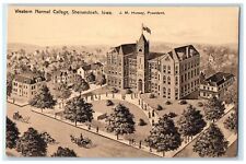 c1910's Aerial View Of Western Normal College Scene Shenandoah Iowa IA Postcard picture