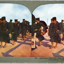 1905 Russo Japanese War Army Recruits Stereoview Transport Soldiers Military V34 picture