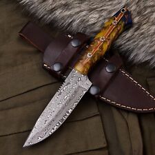 Handmade Damascus Custom PINE CONE Hunting Camping Sport Skinner Knife W/Sheath picture