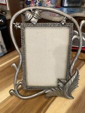 Vintage Pewter Photo Frame Intricate Detail 4x6 Photo picture