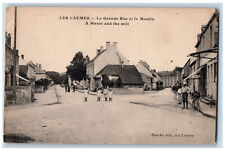 Venarey-les-Laumes Côte-d'Or France Postcard A Street and Mill c1910 Antique picture