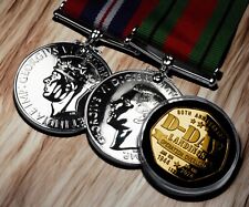 D-DAY LANDINGS 80th Anniversary Commemorative Coin & WW2 Defence/War Medal Set. picture