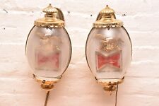 Anheuser Busch Budweiser King of Beers Wall Sconce Bar Light Pair of Two Vintage picture