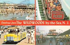 Hunt's Pier Flyer Roller Coaster Wildwoods by-the-Sea New Jersey c1970 Postcard picture