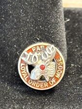 VINTAGE Sterling Silver LOYAL ORDER OF MOOSE HEAD PAP LAPEL PIN picture