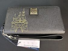 Disneyland Gold Sleeping Beauty Castle Dooney & Bourke Black Wallet NWT Rare picture