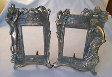Vintage Set of 2 Cast Iron Picture Frames with Bronze Finish picture