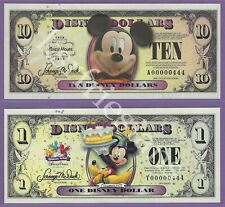 2008 2009 DISNEY DOLLARS * 00000444 * 2-Way MATCHED SET $10 A $1 T REPEATERS picture