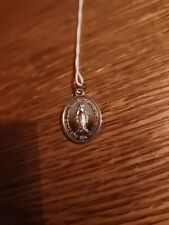 Sterling Silver Oval Miraculous Medal with Embossed Prayer, 0.5 Inch N.G. picture