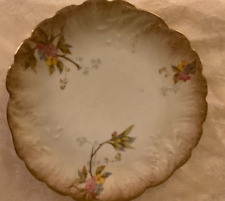 Vtg M Redon LIMOGES PLATE France Ornate Floral Hand Painted Pink Yellow Gold picture