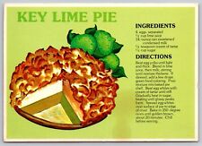 Key Lime Pie Recipe Postcard Florida State Pie Continental Size A20 picture