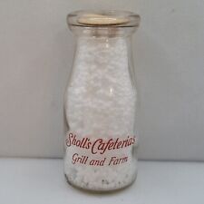 Vintage Sholl's Cafeteria Grill & Farm Milk Bottle Half Pint picture
