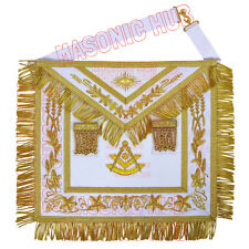 Craftsman-Made Masonic Past Master Apron Luxurious Lambskin Gold Bullion Threads picture