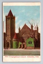 Columbus OH-Ohio, First Congregational Church, Religion, Vintage Postcard picture