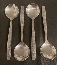 Vintage Eastern Airlines Stainless Steel Fishscale Pattern Spoons Lot of 4 picture