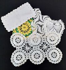 5 pcs - White/Off White/Yellow - Cotton/Linen/Crochet Embroidered Doilies - LOT* picture